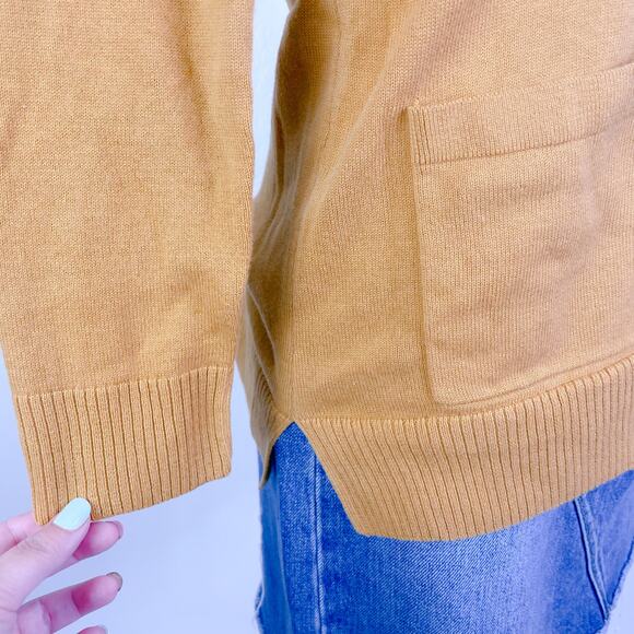 Jeanne Pierre Button Accent Cowl Neck Pullover Sweater Maple Gold sz Small NWT - Picture 7 of 11